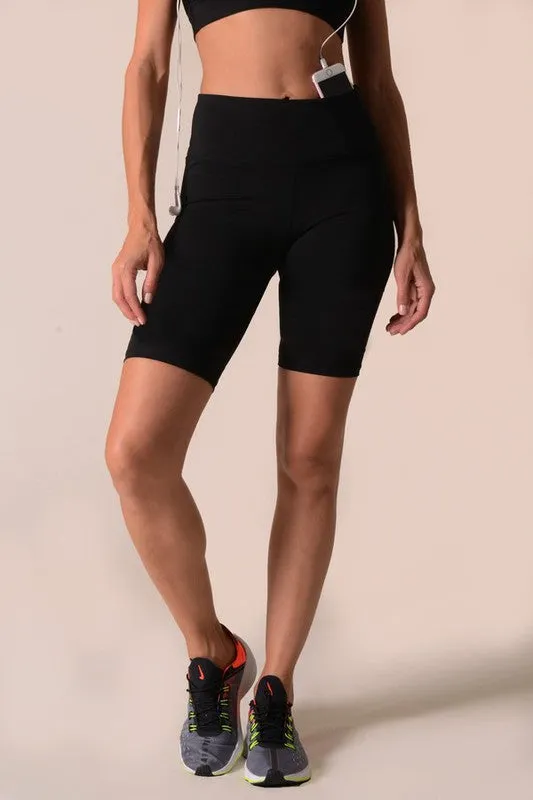 Posh High Rise Biker Shorts-Black