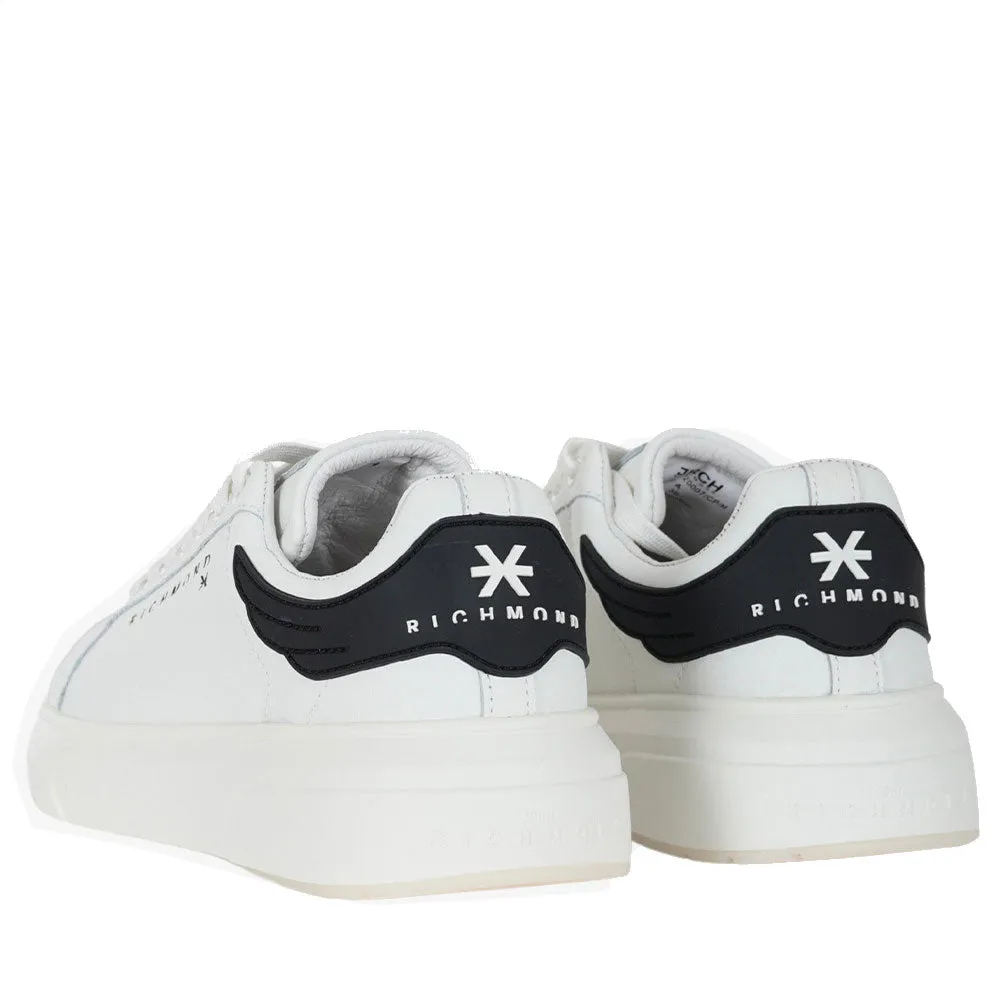 Scarpe Uomo JOHN RICHMOND Sneakers in Pelle Bianca con Inserto Nero - 20007 A