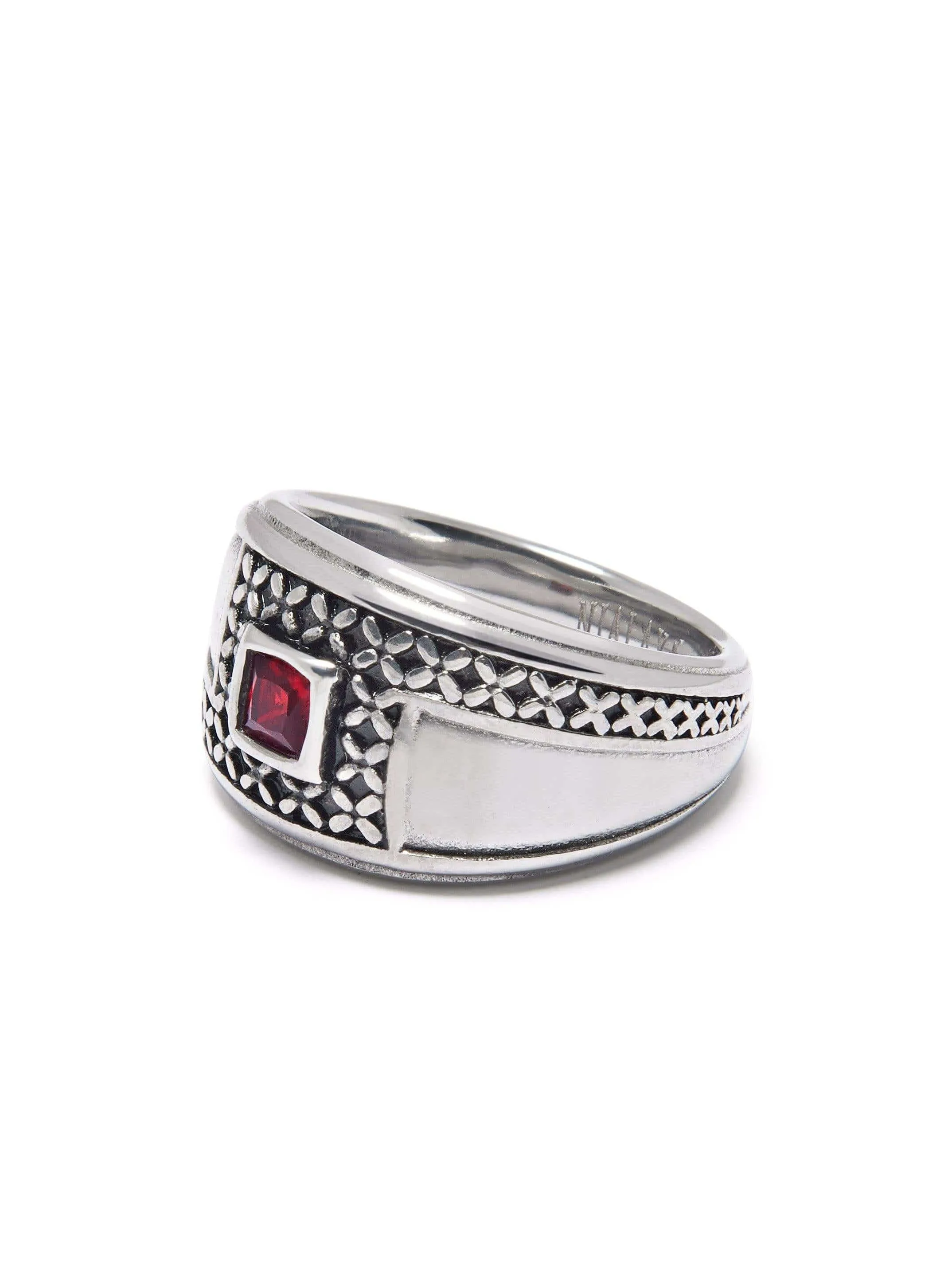 Silver Ring with Red Stone