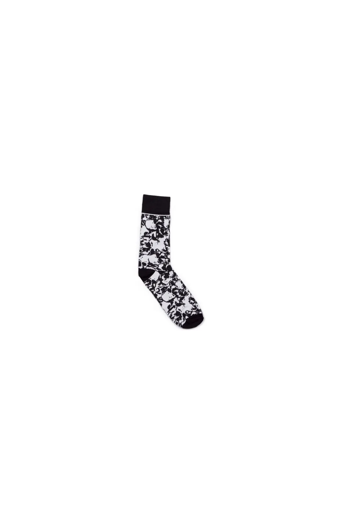 Skull Pattern Sports Socks - Black/Ivory