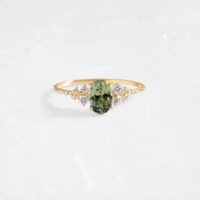 Snowdrift Ring, 1.03ct. Green Montana Sapphire - OOS