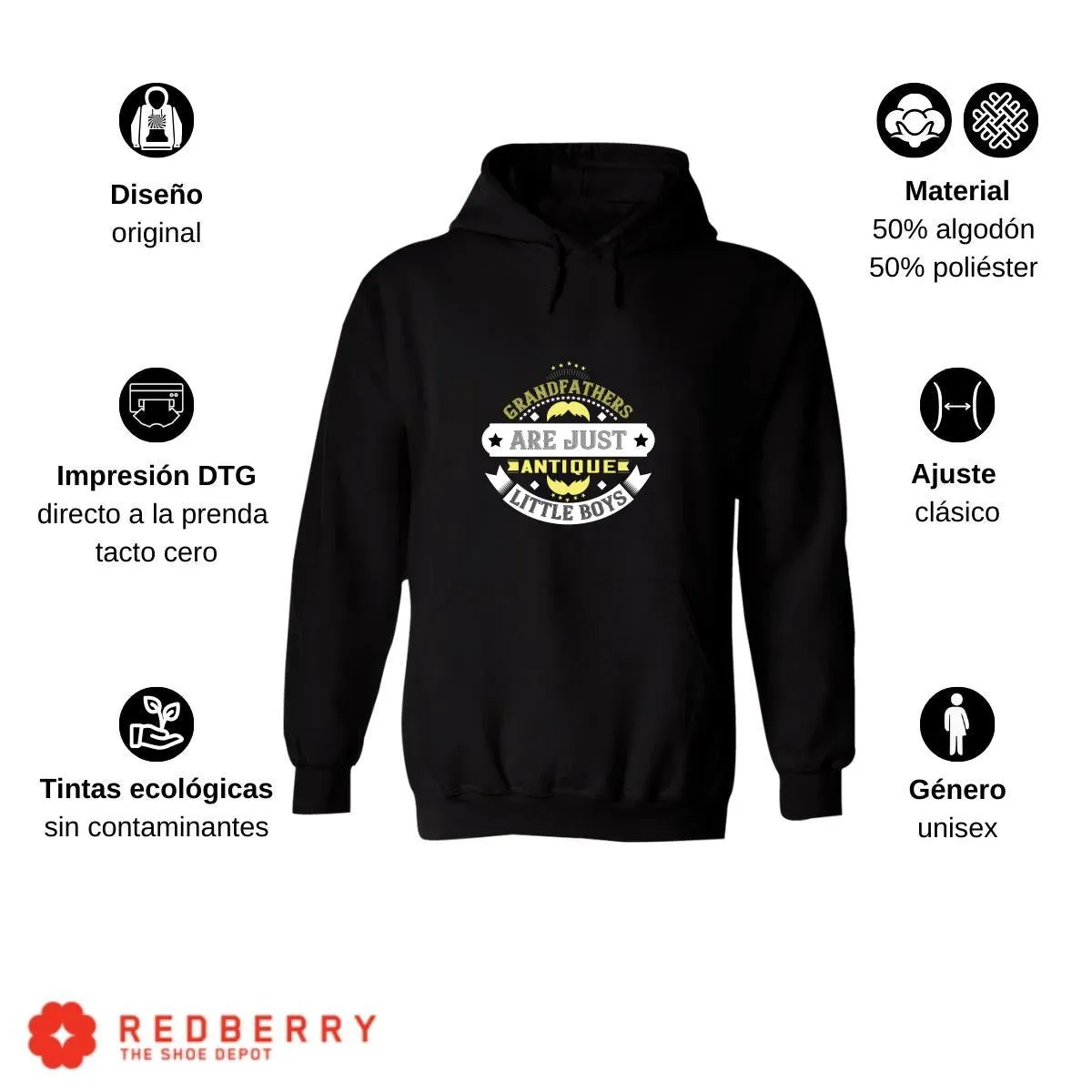 Sudadera Hombre  Hoodie Abuelo Papá Padre Hijo Hija 012