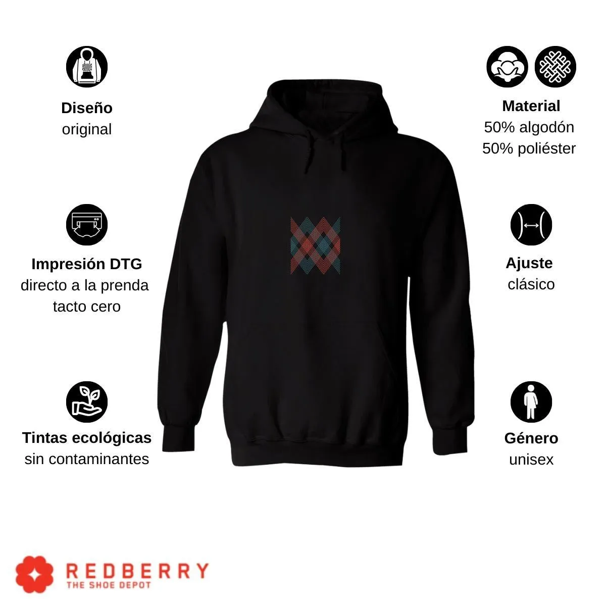 Sudadera Hombre  Hoodie Geometría Diseo Frases 008