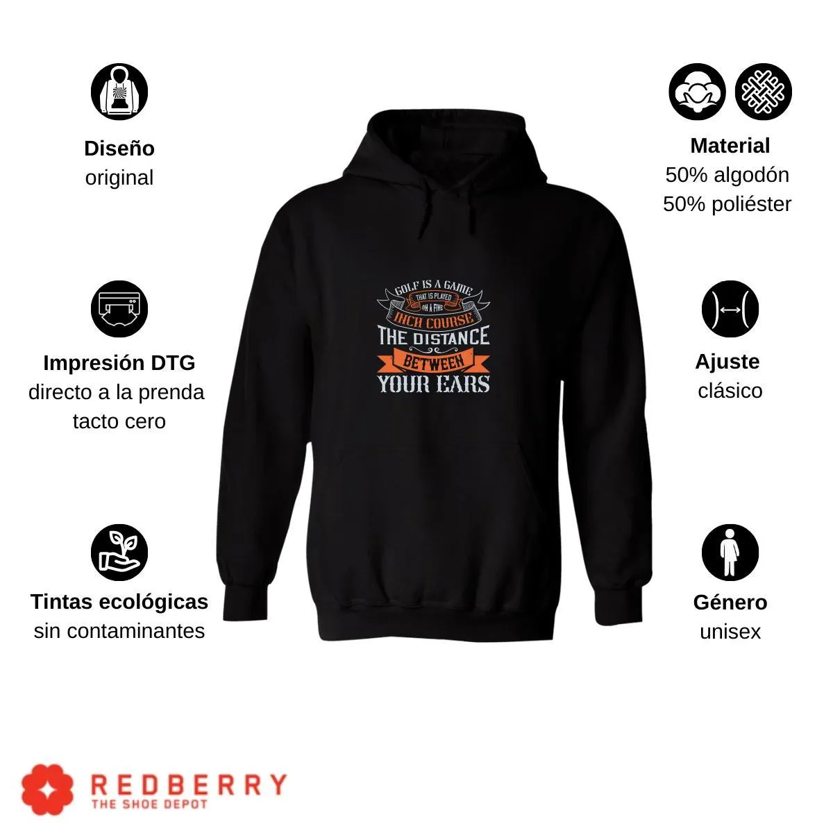 Sudadera Hombre  Hoodie Golf Deporte Frases 015