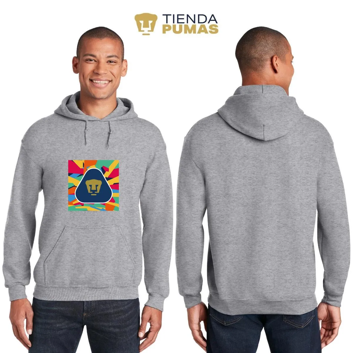 Sudadera Hombre Hoodie  Pumas UNAM Logo Multicolor