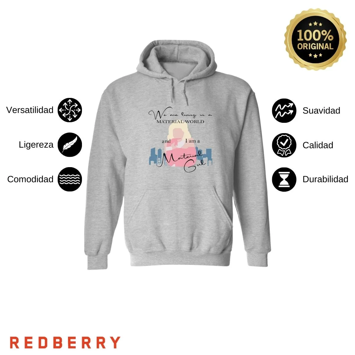 Sudadera para Hombre Hoodie Material girl