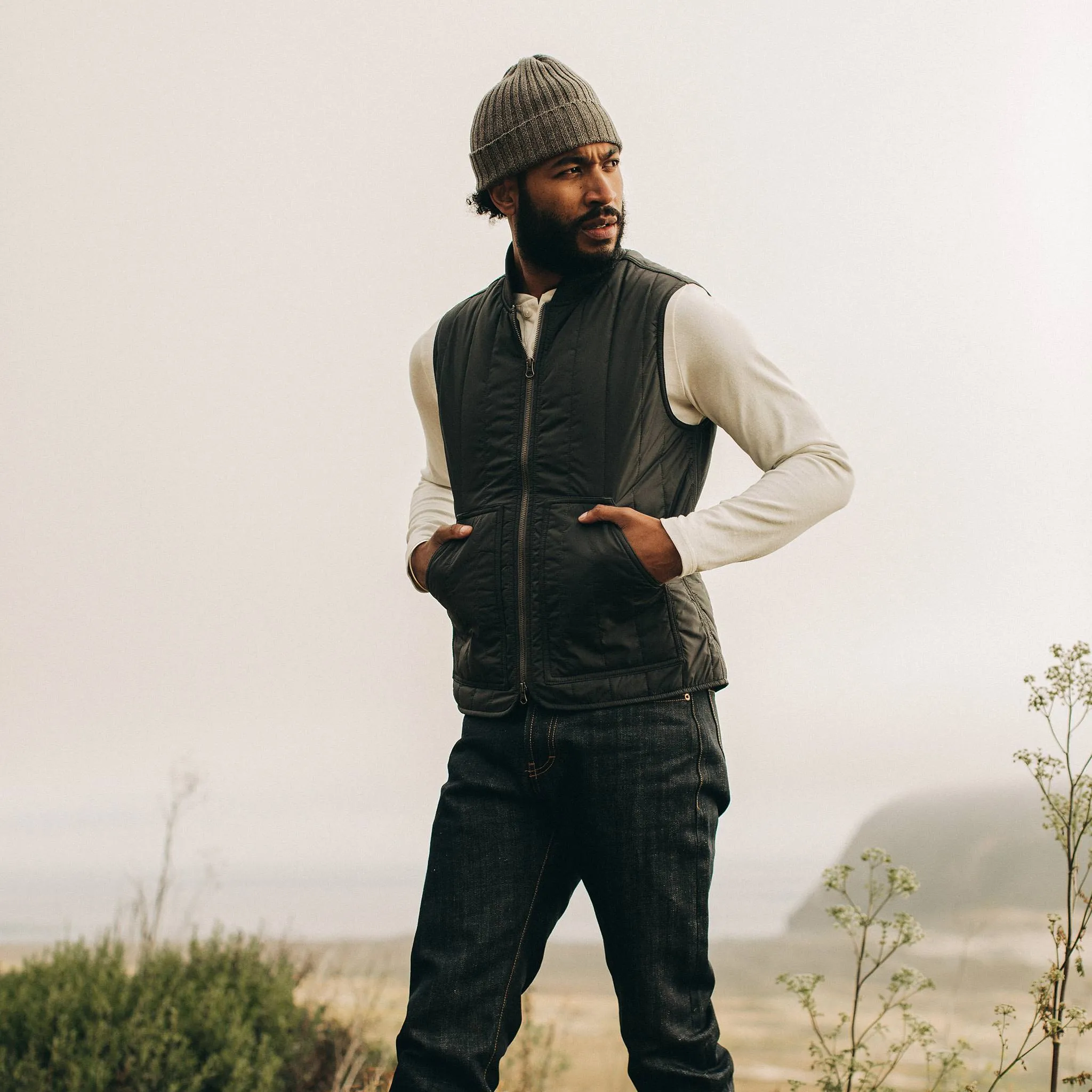 The Able Vest in Quilted Charcoal