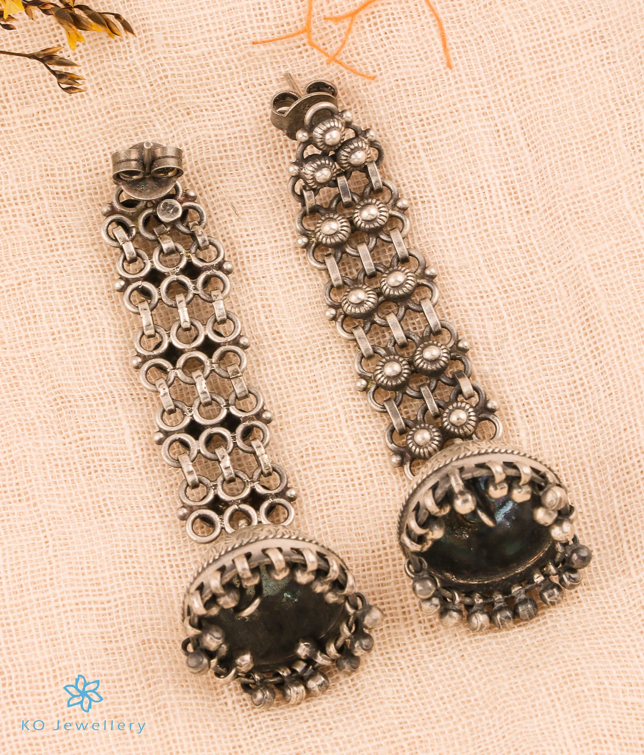 The Akalpa Silver Antique Jhumkas