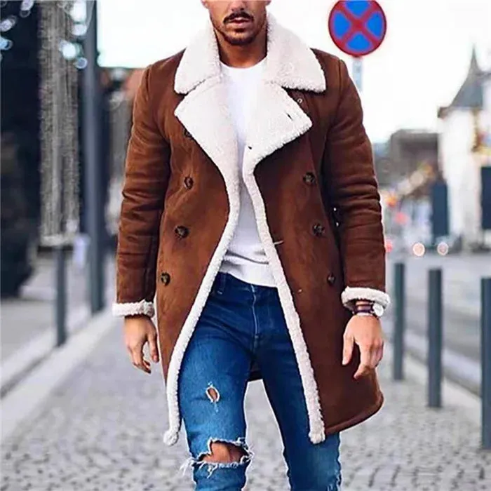 Thick Lined Cozy Warm Winter Quilted Outerwear Faux Suede Streetwear Coat