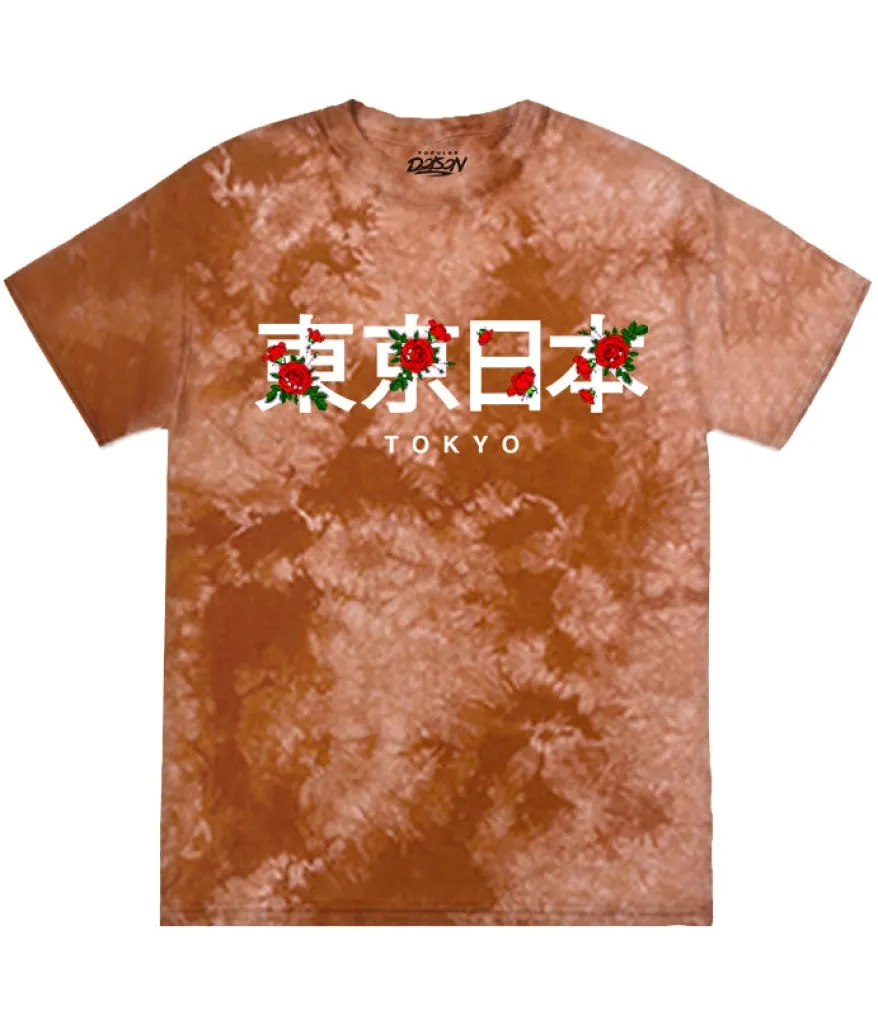 TOKYO KANJI ROSE OVERLAY TIE DYE TEE