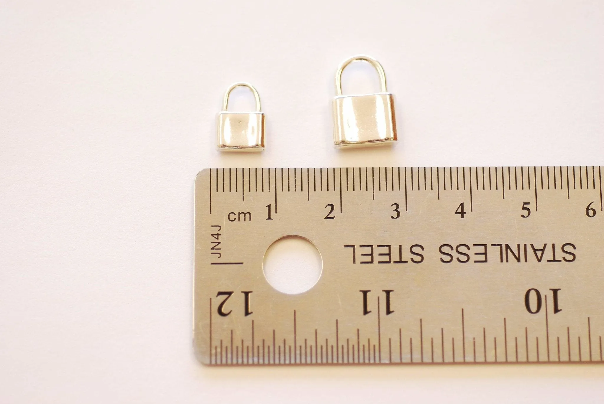 Vermeil Gold Padlock Charm - 18k gold plated over 925 sterling silver Lock and Key Charm Small Lock Padlock Wholesale Charms