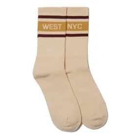 West NYC Varsity Bar Sock Sail/Burgundy/Mustard