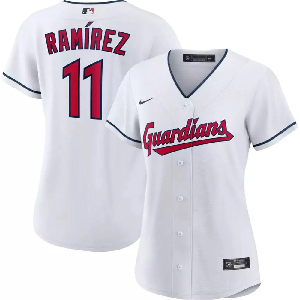 Women's Cleveland Guardians Jose Ramirez Cool Base Replica Home Jersey - White