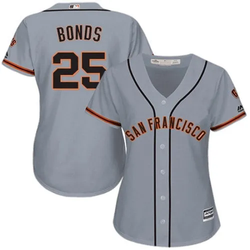 Women's San Francisco Giants Barry Bonds Replica Road Jersey - Gray