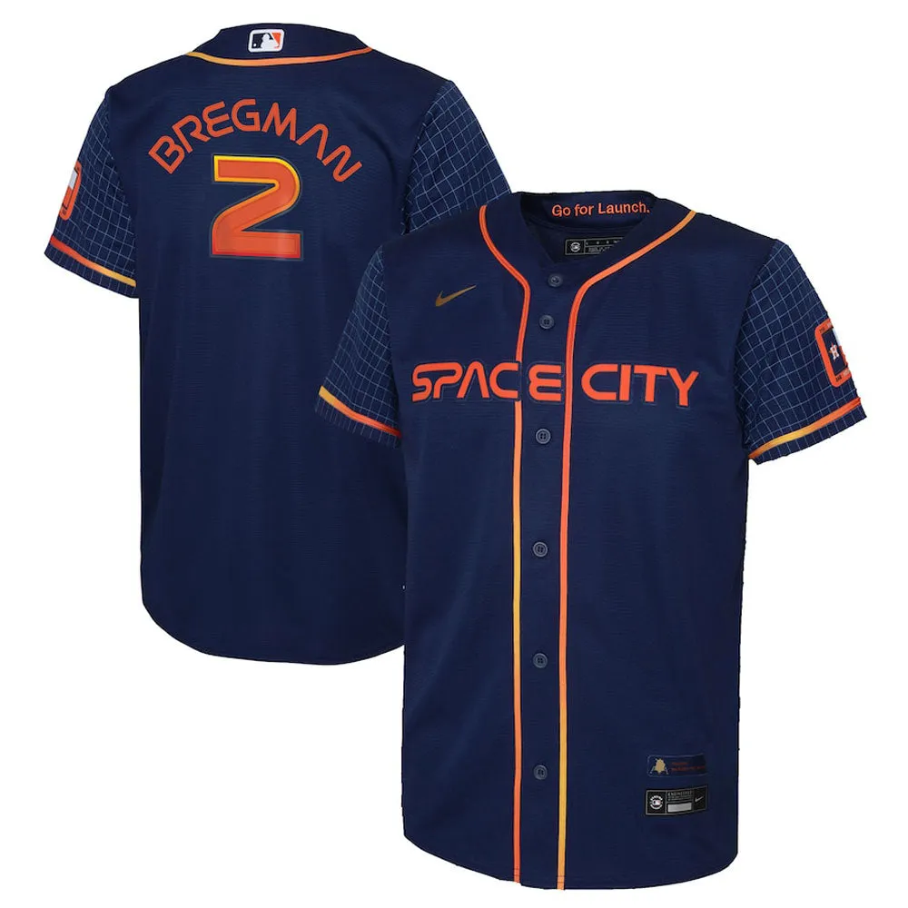 Youth Houston Astros Alex Bregman Space City Connect Replica Jersey - Navy