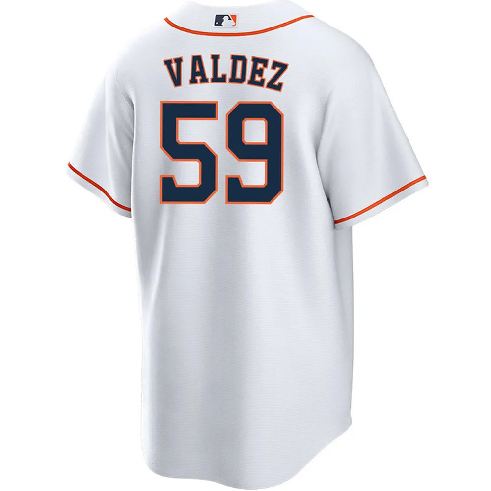 Youth Houston Astros Framber Valdez Cool Base Replica Home Jersey - White